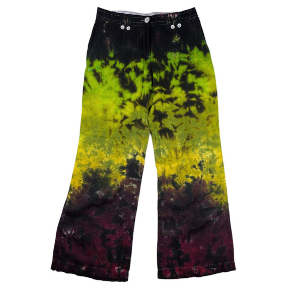 H & M Tie-Dyed Wide Leg Linen Pants Size 6 - Picture 1 of 6